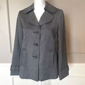 Vintage Pendleton herringbone 100% virgin wool black white blazer jacket coat 10